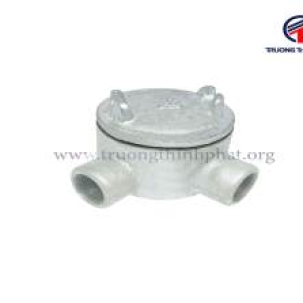 Hộp nối ống thép luồn dây điện 2 ngả vuông ren dùng cho ống RSC/IMC (Gang nhúng nóng)